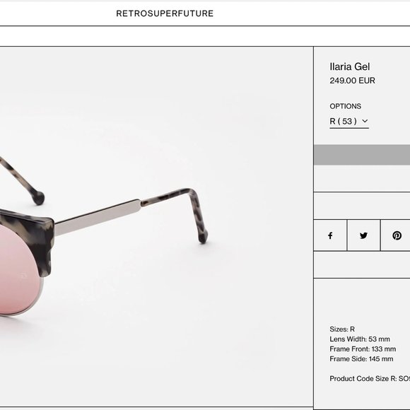 RETROSUPERFUTURE ‘Ilaria Gel’ Cat Eye Sunglasses - Picture 10 of 10